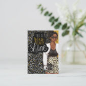 ブラッククイーン美しいファッションスクエアビジネスカード 名刺 (スタンド正面)