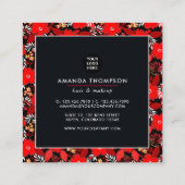 ブラッククイーン美しいファッション スクエア名刺 (裏面)