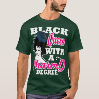ブラッククイーン薬学位卒業PharmD Tシャツ