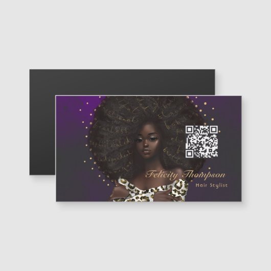 ブラッククイーン ビューティーファッション ヘアQRコード (正面/裏面)
