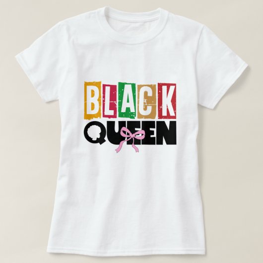ブラッククイーン - 黒人の歴史月間 Tシャツ (デザイン正面)