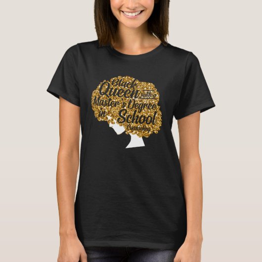 ブラッククイーンMSWソーシャルワーク学位マスターズ卒業生 Tシャツ (正面)
