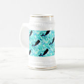ブラッククジラ青いサンダー_コーブ ビールジョッキ (正面左)