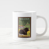 ブラッククマインフォレスト-アラスカ、バルデス ジャンボコーヒーマグカップ (右)