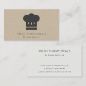 ブラッククミニマルラフトシェフモダンハットケータリング 名刺 (正面/裏面)