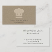 ブラッククミニマルラフトシェフモダンハットケータリング 名刺 (正面/裏面)