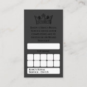 ブラッククラウンキングムスターシェバーバーバーバーショップリワード ロイヤリティカード (裏面)