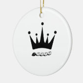 ブラッククラウンクイーン文字スタイルセラミックサークル セラミックオーナメント (左)