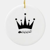 ブラッククラウンクイーン文字スタイルセラミックサークル セラミックオーナメント (裏面)
