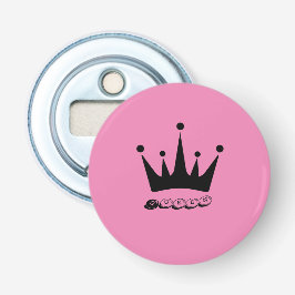 ブラッククラウンクイーン文字名ボタン型栓抜き 栓抜き