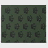 ブラッククラウンズギフト紙 | 豪華な結婚式 ラッピングペーパー (フラット)