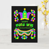 ブラッククラウンマスクビーズにブライトマーディグラスカード カード (黄色い花)