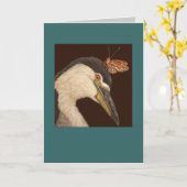 ブラッククラウン付きナイトヘロンカード カード (黄色い花)