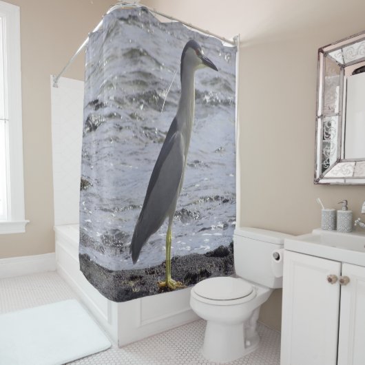 ブラッククラウン付きナイトヘロン シャワーカーテン (インサイチュ)