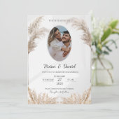 ブラッククラシカルと金ゴールドのカスタマイズ結婚可能 招待状 (スタンド正面)