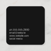 ブラッククラシックでブラッシングされたモノグラム金ゴールド スクエア名刺 (裏面)