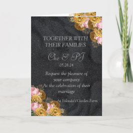 ブラッククラシックエレガントウェディング招待状 招待状