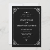 ブラッククラシックゴシック結婚式招待状 招待状 (裏面)