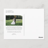 ブラッククラシックタイポグラフィストライプのの結婚感謝 ポストカード (裏面)