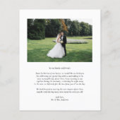 ブラッククラシックタイポグラフィ結婚サンキューカード (裏面)