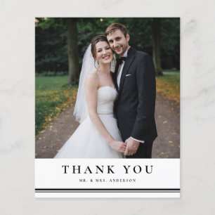 ブラッククラシックタイポグラフィ結婚サンキューカード