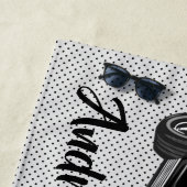 ブラッククラシックデザインビーチタオル ビーチタオル (インサイチュ)