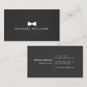 ブラッククラシックヘリンボーンのメンズの弓タイロゴ 名刺 (正面/裏面)