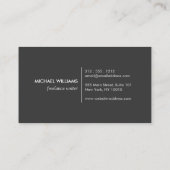 ブラッククラシックヘリンボーンのメンズの弓タイロゴ 名刺 (裏面)