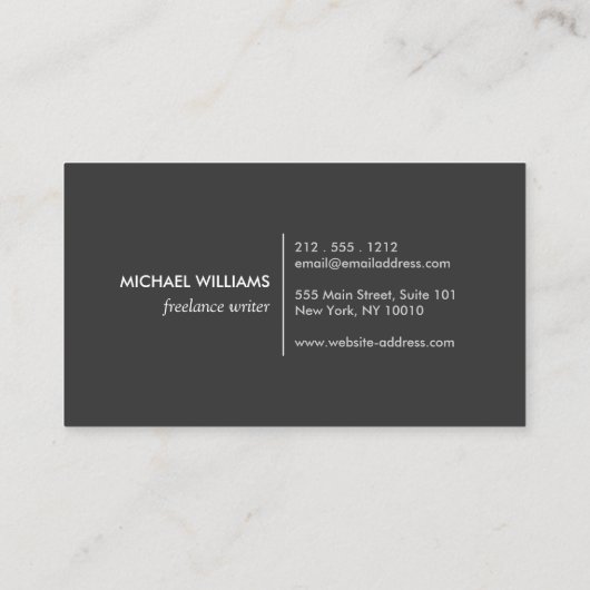 ブラッククラシックヘリンボーンのメンズの弓タイロゴ 名刺 (裏面)