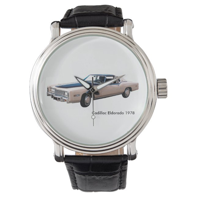 ブラッククラシック-ヴィンテージ – レザー – ウォッチ用の自動車イメージ 腕時計 (正面)