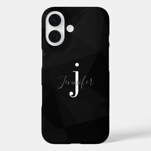 ブラッククラシモダンー名前をカスタムするモノグラムイニシャル Case-Mate iPhoneケース (裏面)