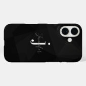 ブラッククラシモダンー名前をカスタムするモノグラムイニシャル Case-Mate iPhoneケース (裏面 (横))
