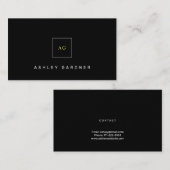 ブラッククラシーシンプルミニモダンマリスト 名刺 (正面/裏面)