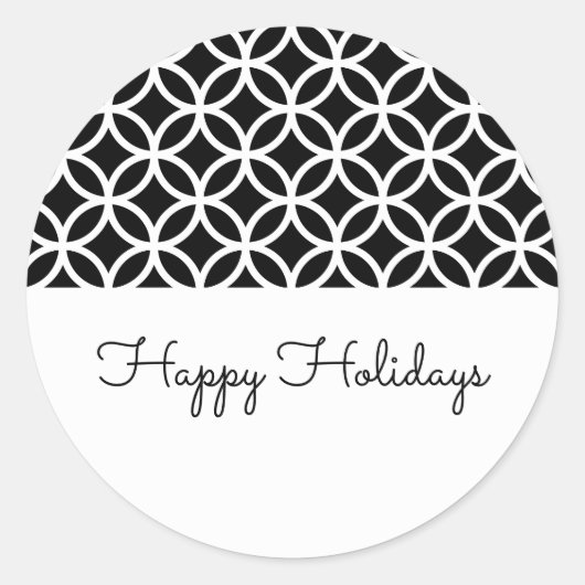 ブラッククラシーダイヤモンドホリデーステッカー ラウンドシール (正面)