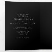 ブラッククラシーフォーマルタイポグラフィミニマル結婚ズ 三つ折りカード (内部最初)