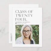 ブラッククラス2024ミニマモダンリスト卒業 案内ポストカード (正面/裏面)