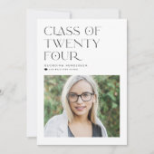 ブラッククラス2024ミニマモダンリスト卒業 案内状 (正面)