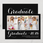 ブラッククラス2025フォトコラージュ卒業 招待状 (正面/裏面)