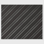 ブラッククラッシーストライプのラッピング紙 ラッピングペーパー (フラット)