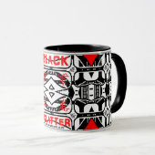 ブラッククラッタカトラリーとカフェ マグカップ (正面右)