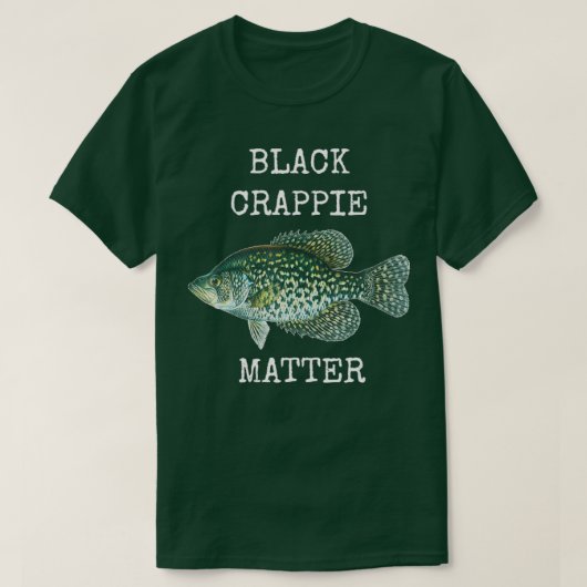 ブラッククラッパイマタークラッピー魚釣りTシャツ Tシャツ (デザイン正面)