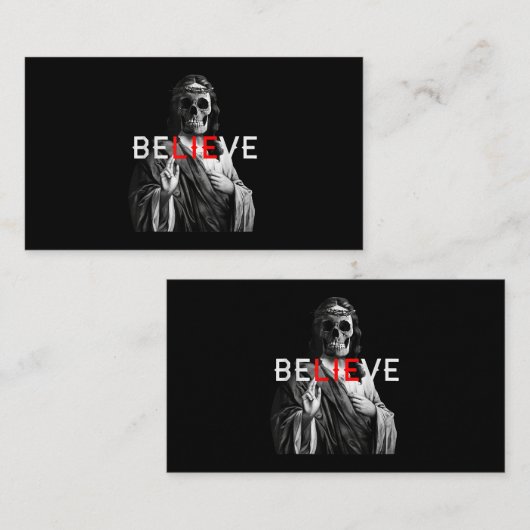 ブラッククラフトアンチキストイエス信じスカルサタンアット 名刺 (正面/裏面)