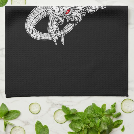 ブラッククラフトクールバプホメット黒ヤギのサタンのギフト キッチンタオル (折り畳み)