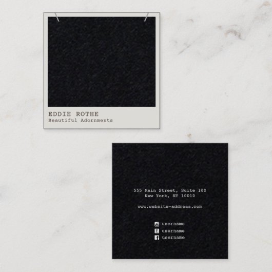 ブラッククラフトモダンネックレスディスプレイ スクエア名刺 (正面/裏面)