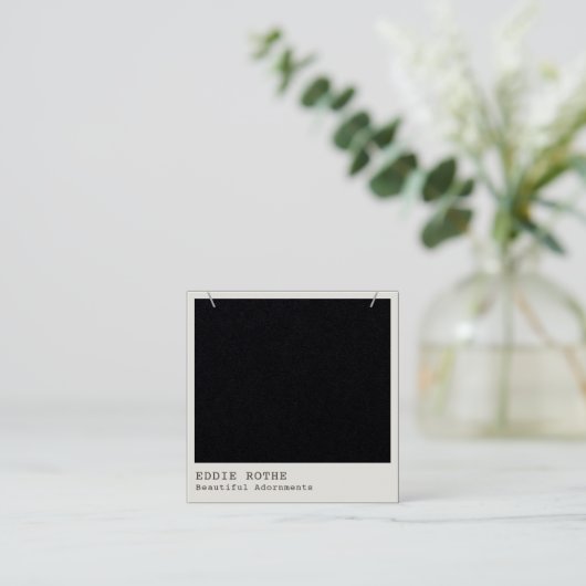 ブラッククラフトモダンネックレスディスプレイ スクエア名刺 (スタンド正面)