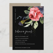 ブラッククラフトレッドローゼバンチフローラブライダルシャワー 案内状 (正面/裏面)