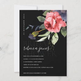 ブラッククラフトレッドローゼバンチフローラブライダルシャワー 案内状