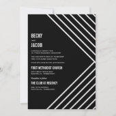 ブラッククラフト幾何モダン結婚式招待状 招待状 (正面)
