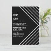 ブラッククラフト幾何モダン結婚式招待状 招待状 (スタンド正面)