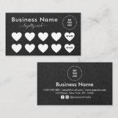 ブラッククラフト紙ミニマリスト追加ロゴソーシャルメディア ロイヤリティカード (正面/裏面)